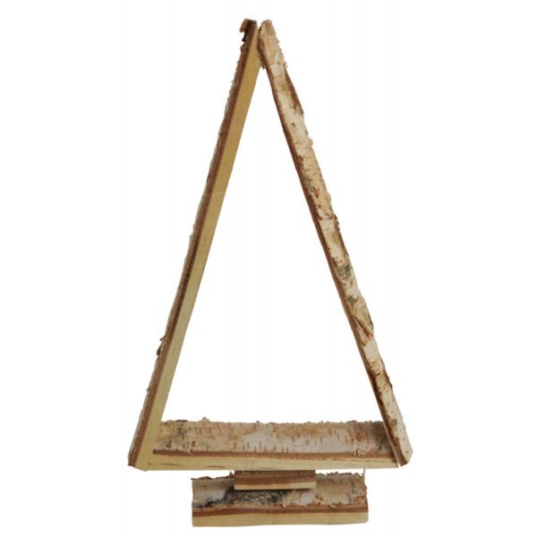 Χριστουγεννιάτικο Επιτραπέζιο Ξύλινο Δεντράκι, Τριγωνικό (34cm)